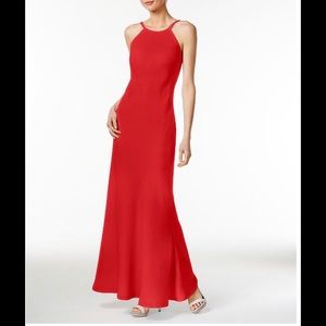 Calvin Klein Red Open Back Halter dress